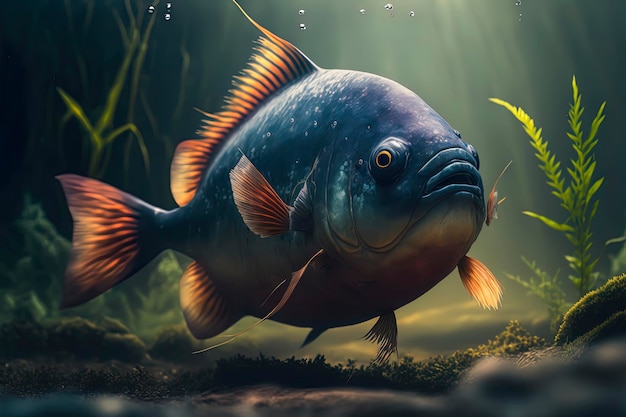 Piranha dans le fleuve Amazone Generative AI