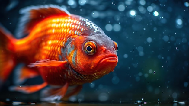 Un piranha rouge dans l'eau Un poisson magnifique