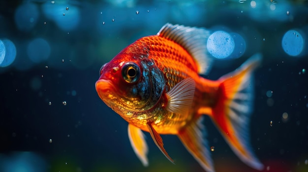 Un piranha rouge dans l'eau Un poisson magnifique