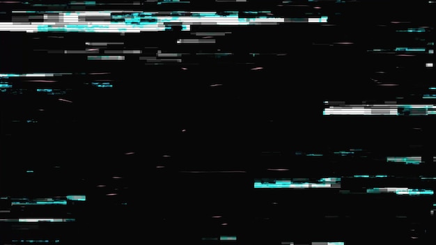 Piratage d'un réseau informatique Fond d'effet Glitch Distorsion du flux numérique Signal endommagé Rendu 3d