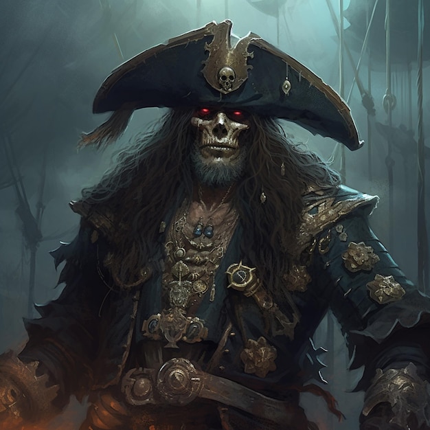 Pirate avec un chapeau et un chapeau