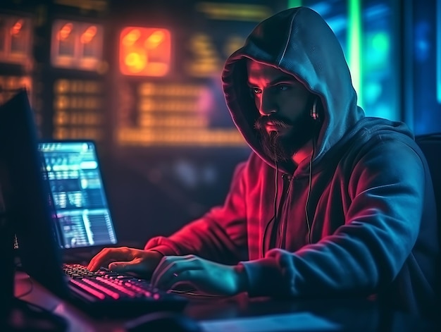 Le pirate informatique cyberpunk furtif