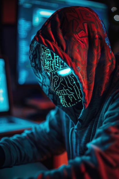 Photo un pirate informatique se plonge dans le domaine de la manipulation numérique, des violations de données et de la danse complexe entre la cybersécurité et la cybercriminalité.