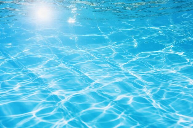 Photo une piscine bleue avec une lumière qui brille dessus