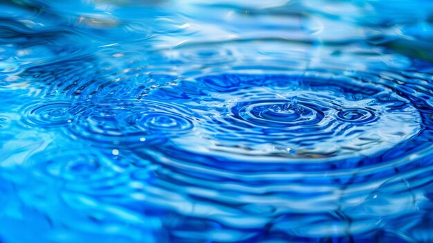 Une piscine bleue avec des ondulations d'eau