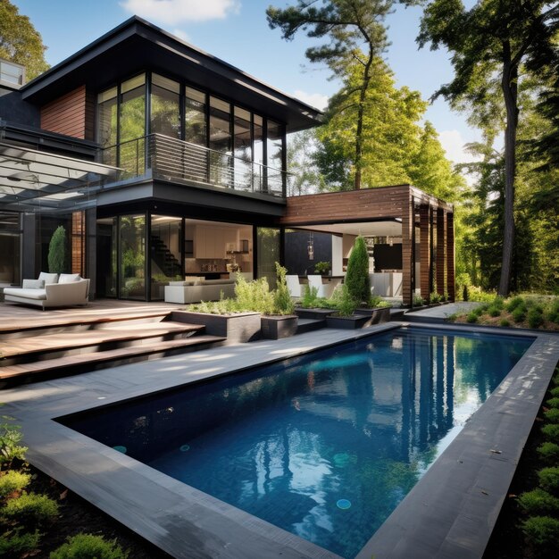 Piscine à domicile dans le jardin et la terrasse