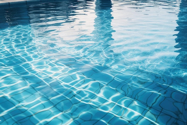 Une piscine à l'eau bleu clair IA générative