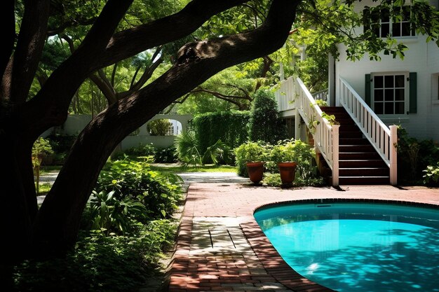 Une piscine de jardin isolée avec de l'intimité