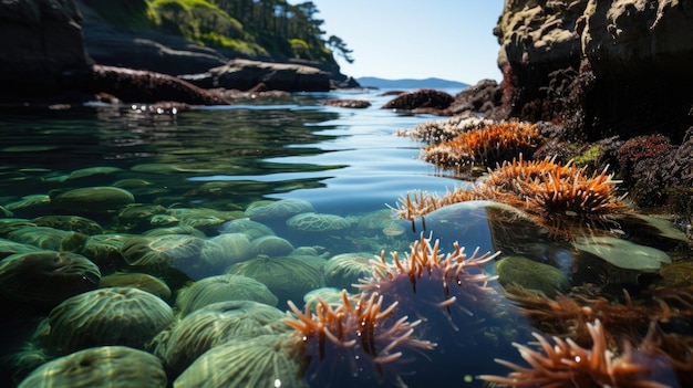 Photo piscine de marée isolée