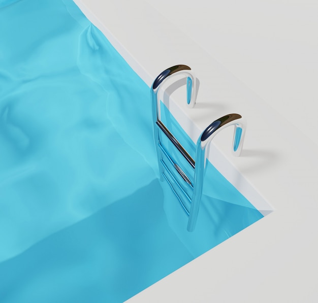 Piscine, style minimalisme, rendu 3d