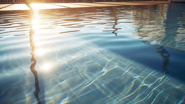 Une piscine vide étincelante à la lumière du soleil, illustration générée par l'IA