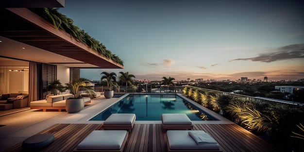 Une piscine avec vue sur la ville de rio de janeiro