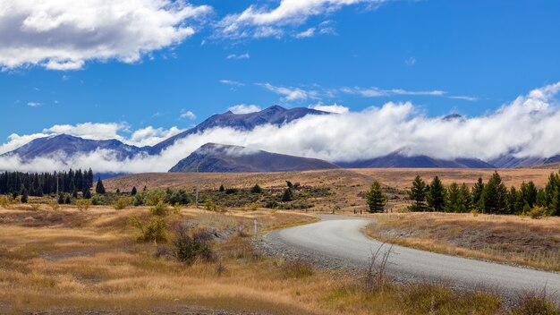 Piste longeant le lac Tekapo