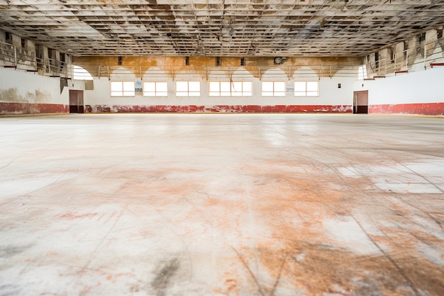 Piste de patinage artistique vacante dans une arène