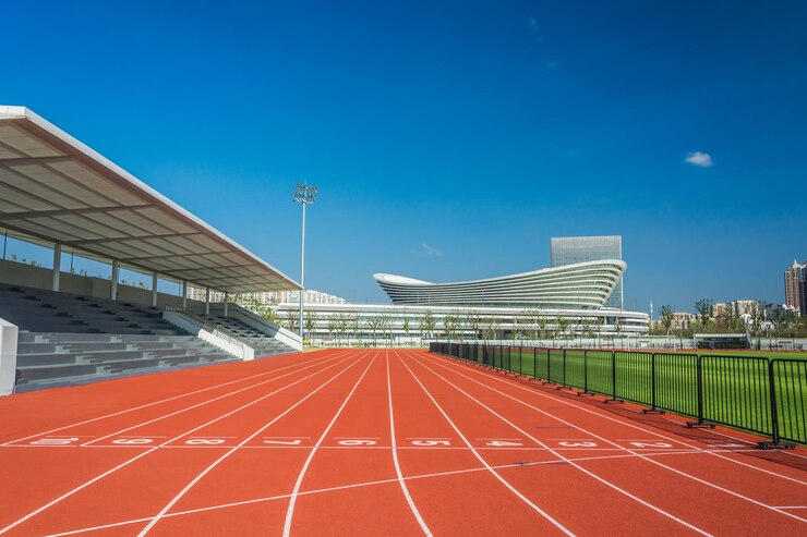 Piste plastique terrain de sport