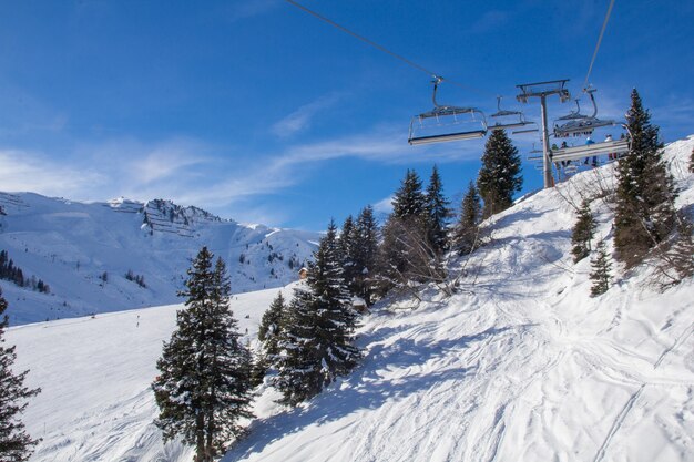 Piste de ski sur le glacier