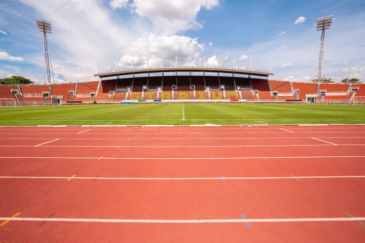 Photo pistes de course du stade d'athlétisme
