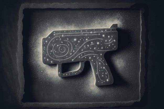 Pistolet à craie fait main symbole craie de style vintage ou texture de tableau