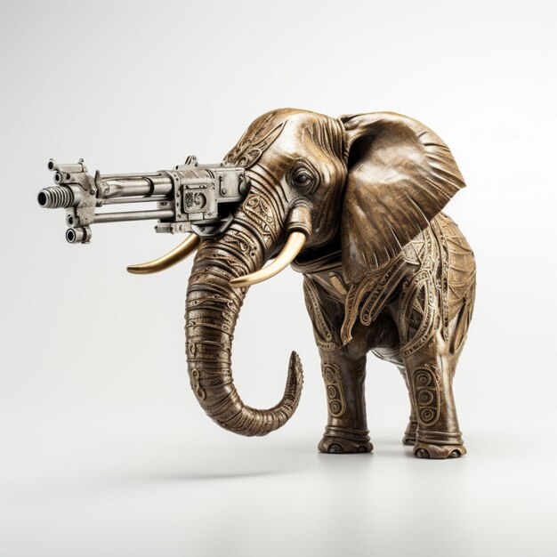 Photo pistolet d'éléphant avec fond blanc de haute qualité ult