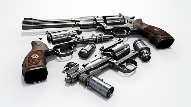 Pistolets automatiques et revolver