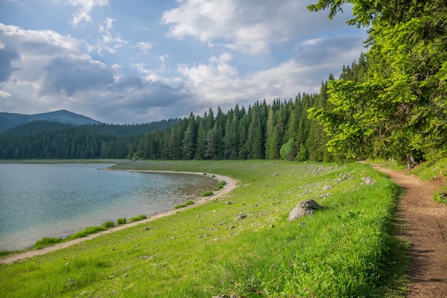 Le pittoresque lac noir est situé dans le parc national de Durmitor