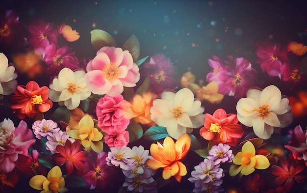 Pivoines fleur fleur concept design couleur pastel valentine fond aquarelle printemps AI générative