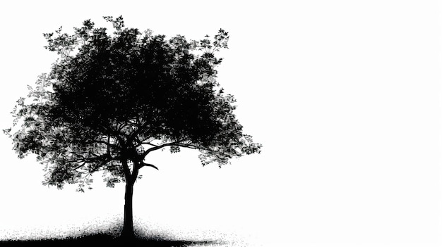 Pixel arbre noir Style herbe chêne forêt feuilles tronc écorce vie couronne feuilles racines branches creuses arbuste racines papier bois de chauffage verts générés par AI