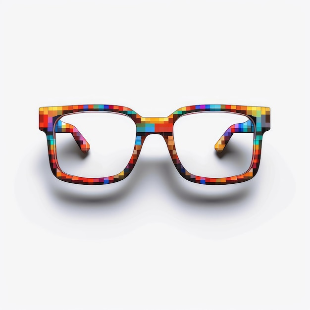 pixel art, lunettes, illustration