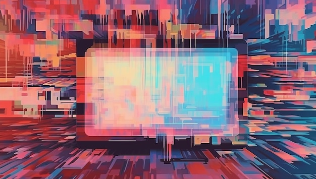 Photo pixel glitch couverture d'erreur cyberpunk post-apocalyptique futuriste