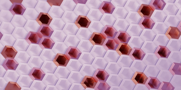 Le pixel hexagonal bloque la technologie fond abstrait concept de scène moderne illustration 3D