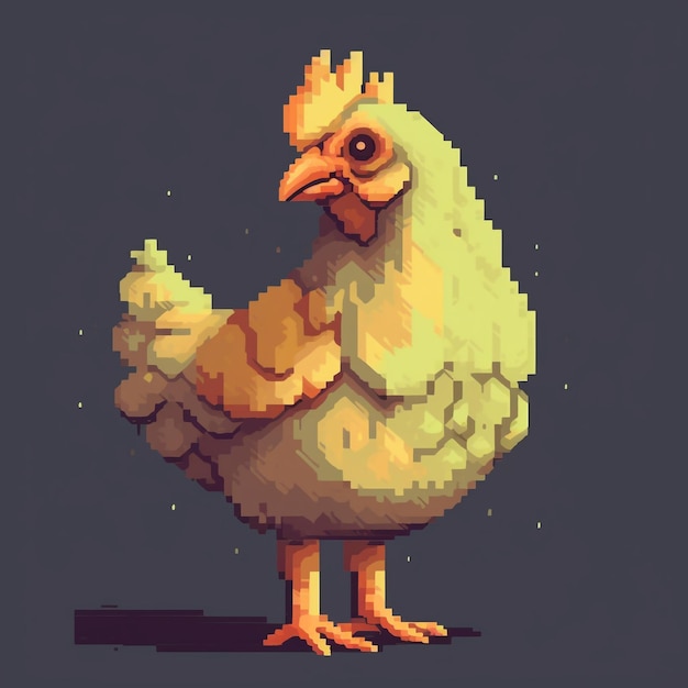 pixelart de poulet