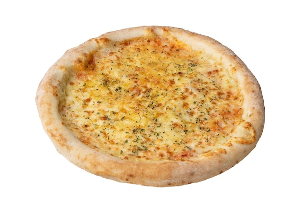 Pizza au fromage isolé sur fond blanc