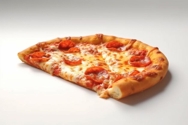 Une pizza au pepperoni dessus est sur un tableau blanc.