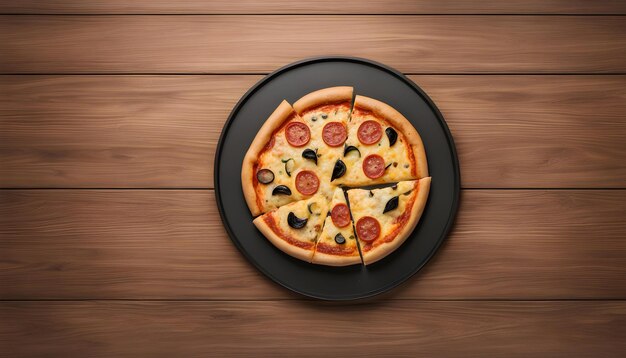 Photo une pizza sur une casserole avec une pizza dessus