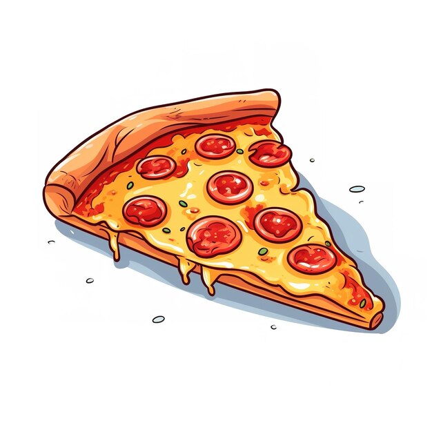 Une pizza dans le style des dessins animés.