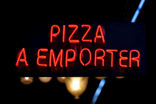 Pizza à emporter Lumière néon