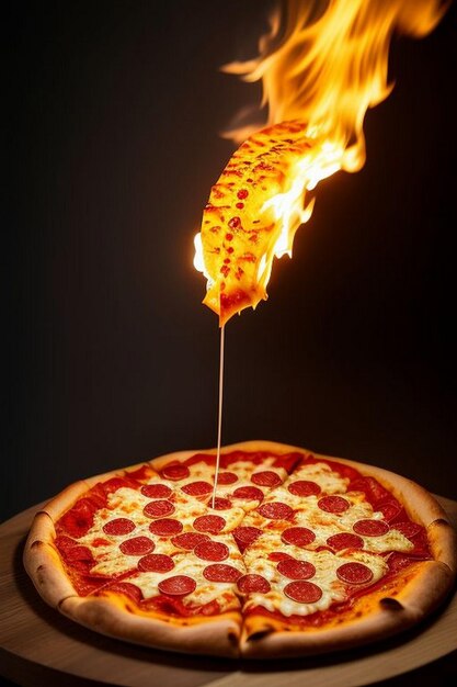 Photo une pizza faite maison.