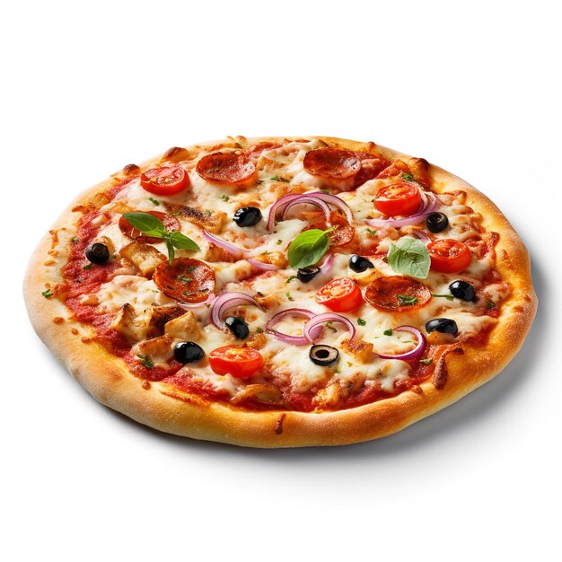 Pizza sur fond blanc