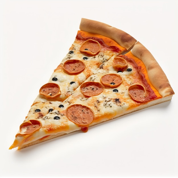 une pizza sur fond blanc