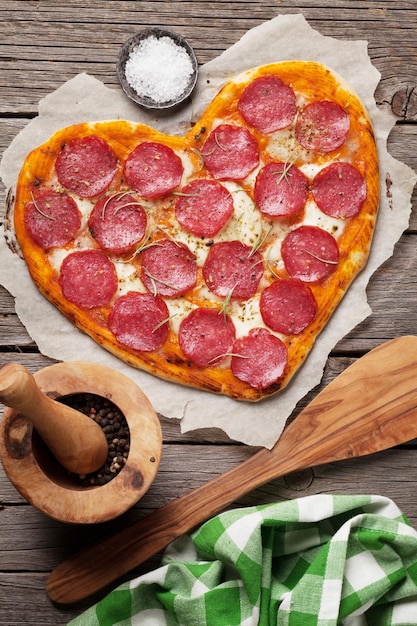 Pizza en forme de coeur