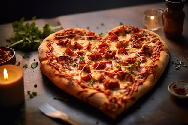 Pizza en forme de coeur