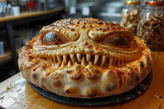 Une pizza en forme d'extraterrestre