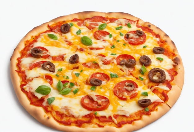 pizza isolée sur un fond blanc
