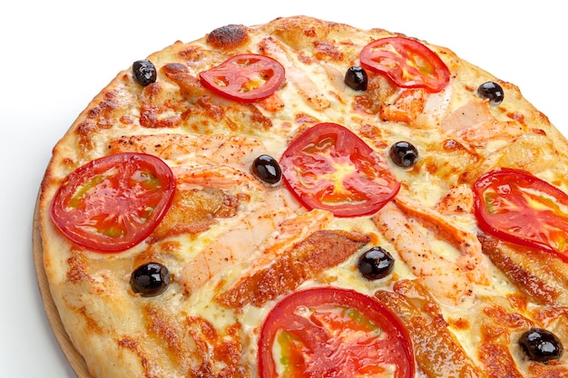 Pizza italienne sur blanc