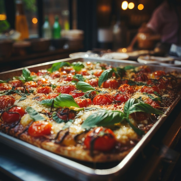 Pizza Margherita Pizza classique avec de la mozzarella de tomate et du basilic