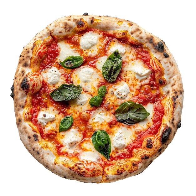 Photo pizza napolitaine isolée sur fond blanc