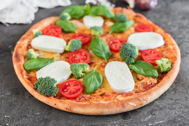 Pizza, nourriture, légumes, champignons.