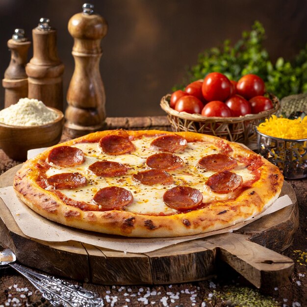 Photo la pizza à la pepperoni est une pizza de calabria.