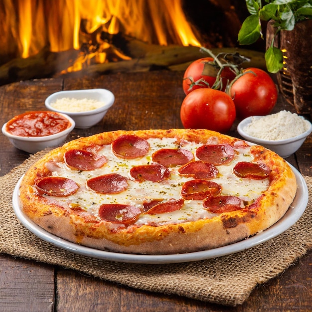 Photo la pizza à la pepperoni est une pizza de calabria.