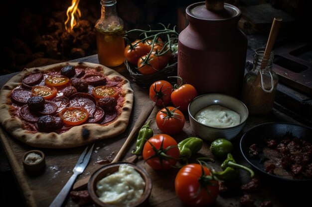 La pizza rustique est un plaisir.